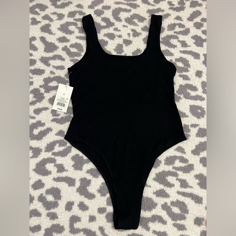 A new day black square neck bodysuit brand new with tags
